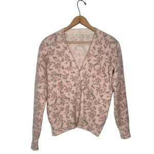 Bartolini | Pink Floral V-neck Cardigan Sweater Size Small